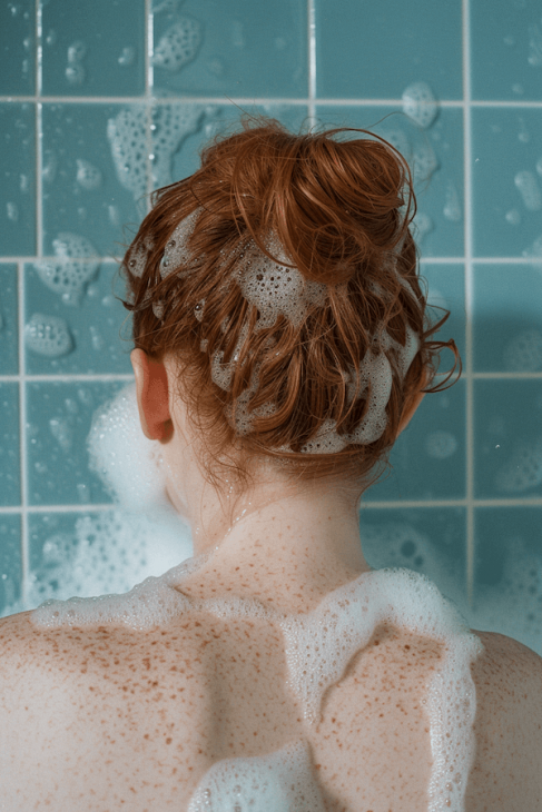 femme douche peau seche